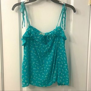 Billabong Blue Tank Top With Ruffles Size Medium